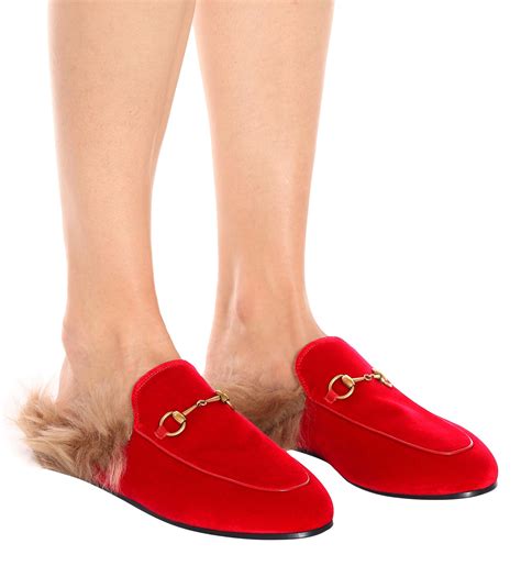 mens gucci slippers with fur price|Gucci slippers red velvet.